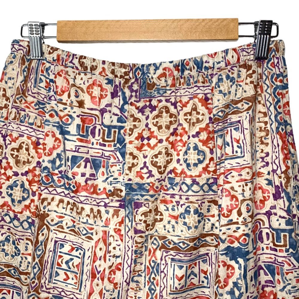 RALPH LAUREN Southwestern Print Lined A-Lined Midi Skirt - Picture 3 of 6